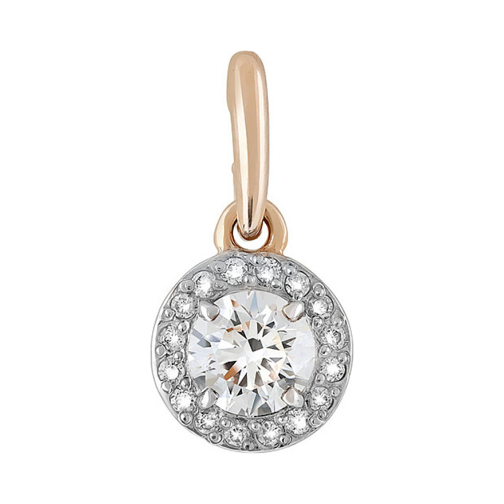 Золотая подвеска с бриллиантом № 112475