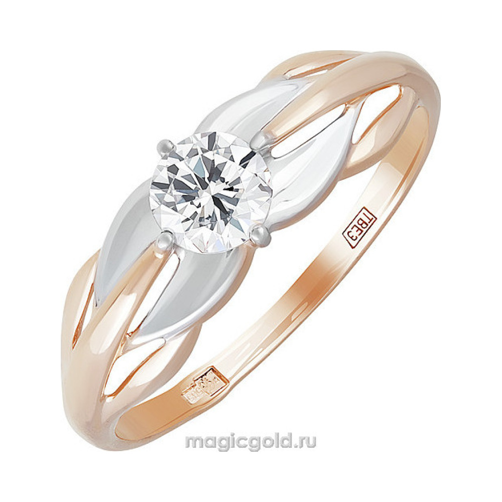 Золотое кольцо с фианитом № 140921