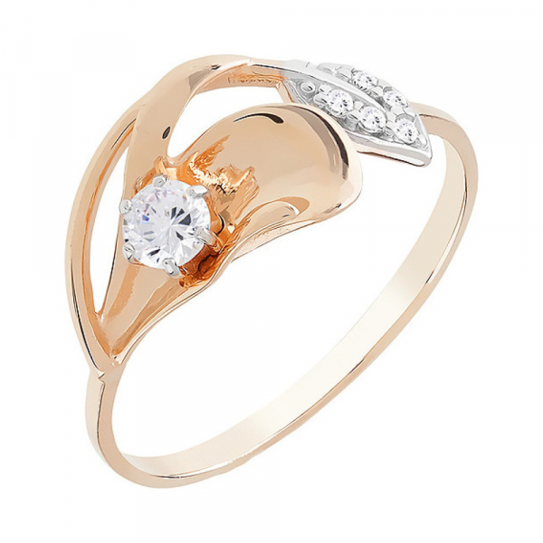 Золотое кольцо с фианитом № 101918