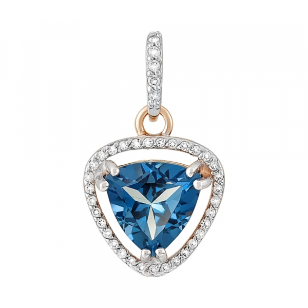 Золотая подвеска с топазом и фианитом № 120067