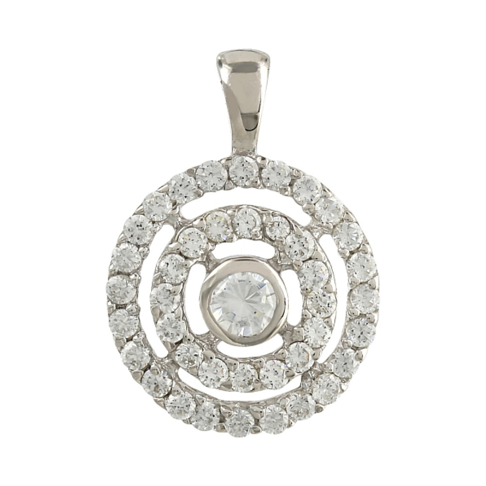 Серебряная подвеска с фианитами № 106334