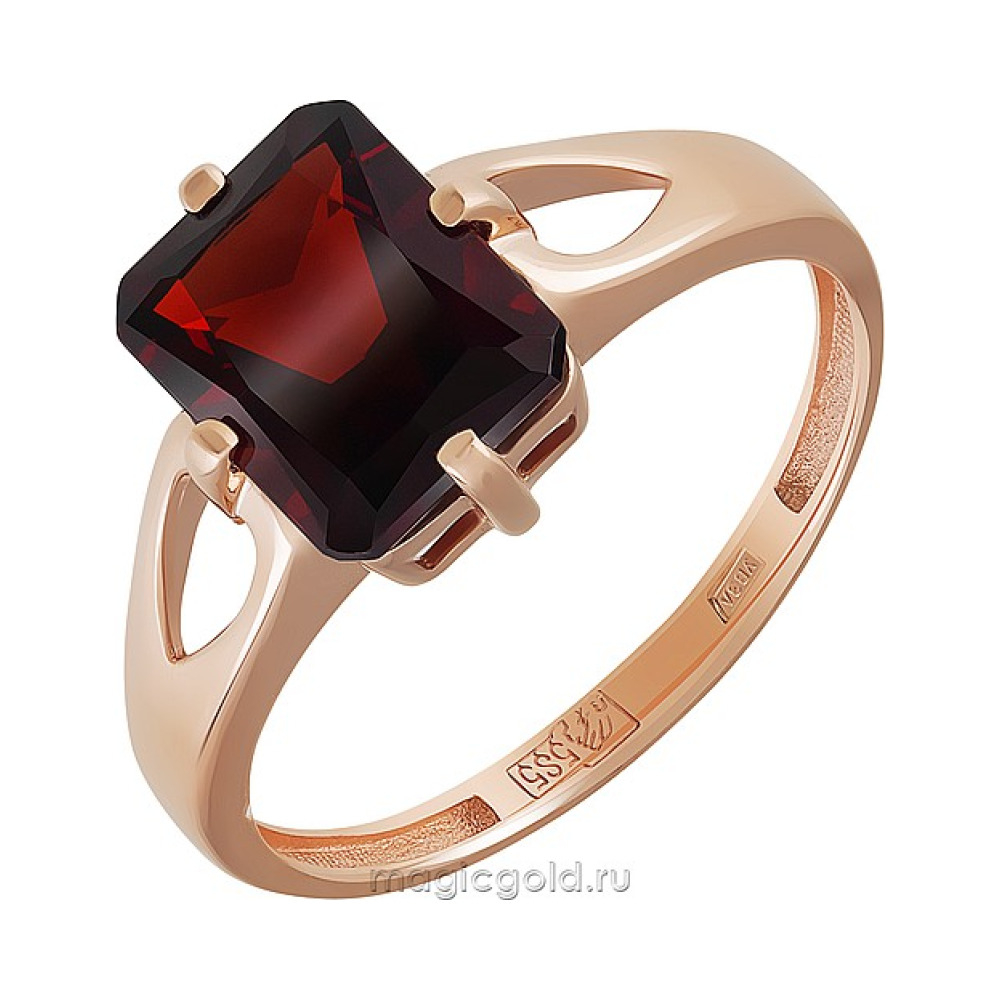 Золотое кольцо с гранатом № 164460
