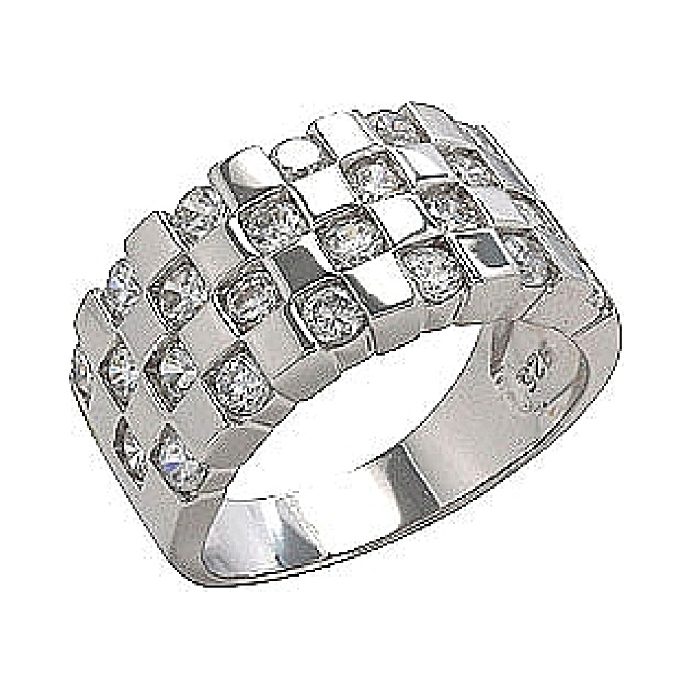 Серебряное кольцо с фианитом № 75052