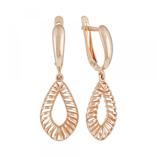 Золотые серьги без камня № 137297