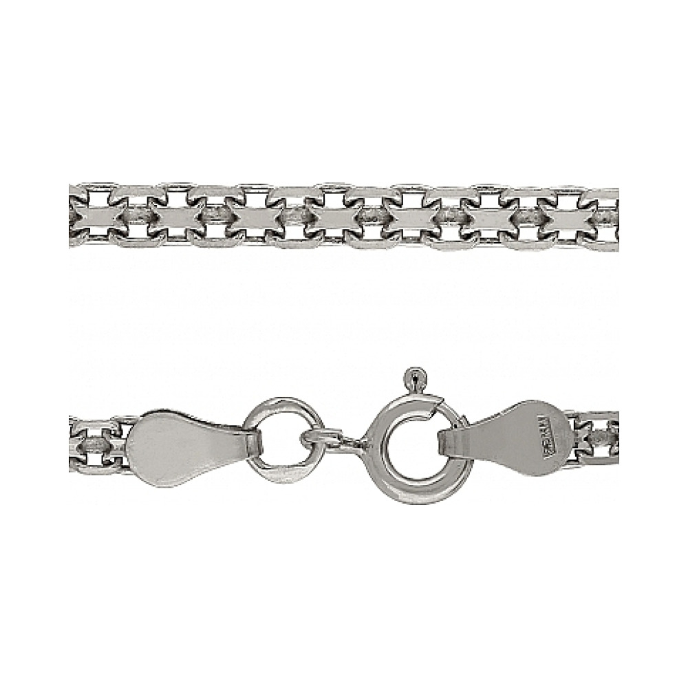 Серебряная цепь бисмарк родированная № 100370