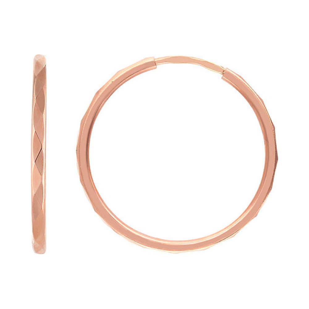 Золотые серьги без камня с алмазкой № 102532