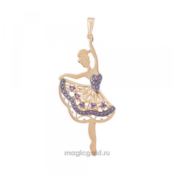 Золотая подвеска с фианитом № 155868