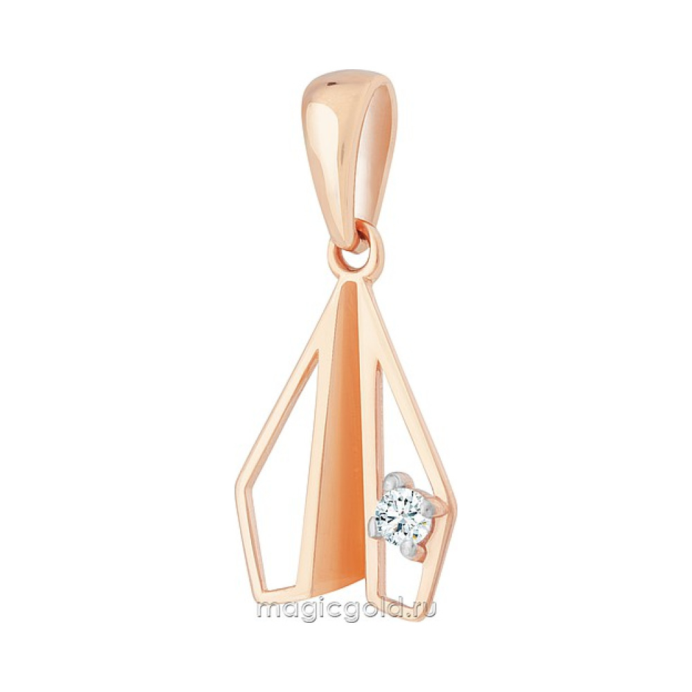 Золотая подвеска с фианитом № 172139