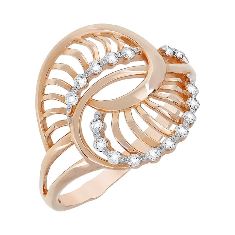 Золотое кольцо с фианитами № 99241