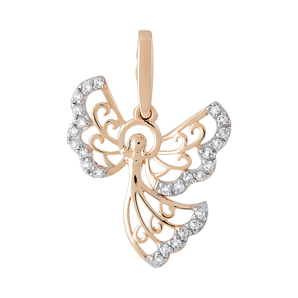 Золотая подвеска с фианитами № 128446