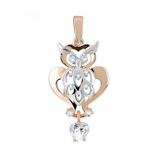 Золотая подвеска с фианитами № 123847