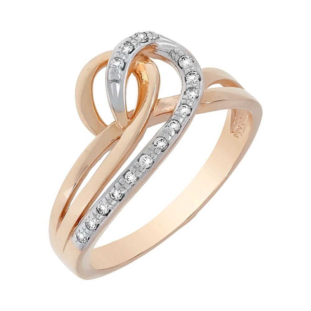 Золотые серьги с бриллиантом и сапфиром № 100197