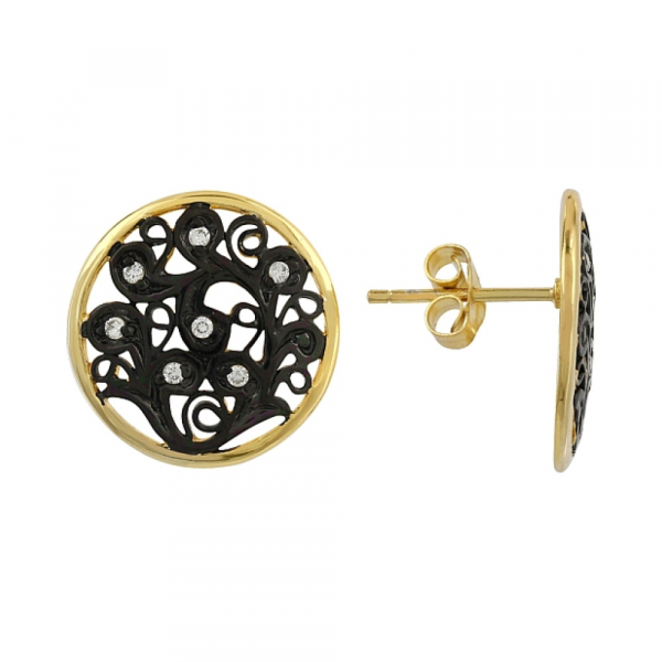 Серебряные серьги с фианитами № 106246