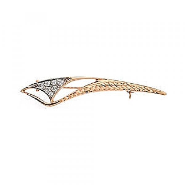 Золотая брошь с фианитами № 8881