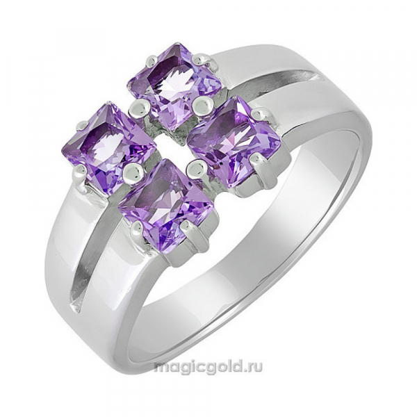 Серебряное кольцо с аметистом № 138027