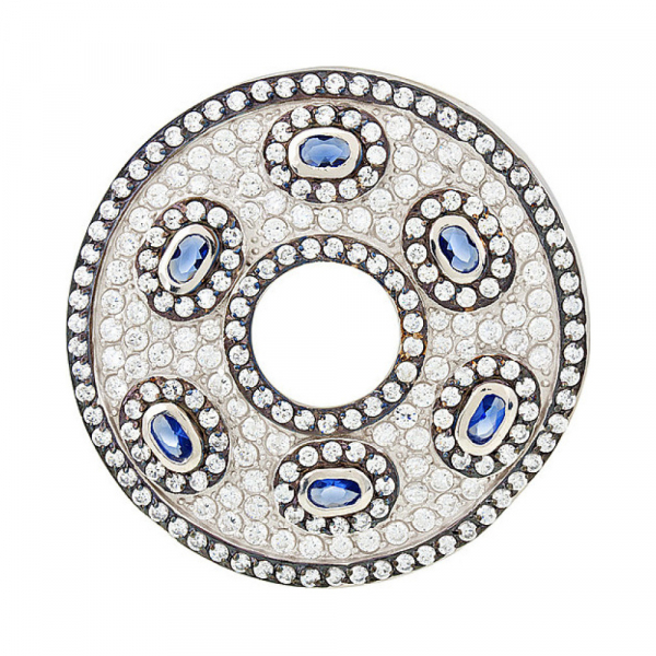 Серебряная подвеска с фианитом и черным покрытием № 118414