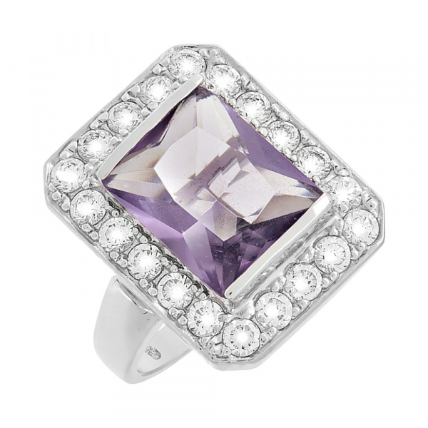 Серебряное кольцо с фианитом № 80561