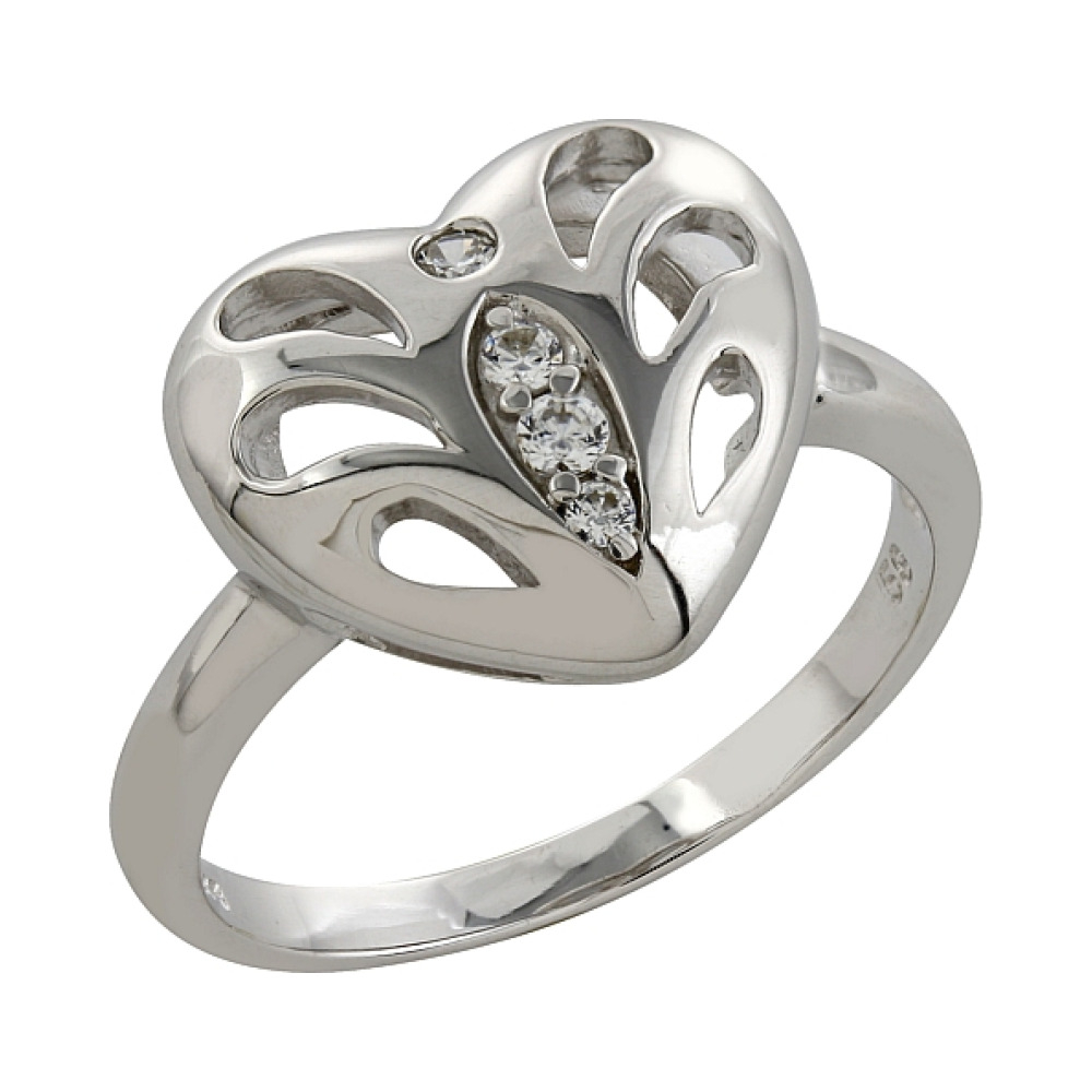 Серебряное кольцо с фианитом № 82813