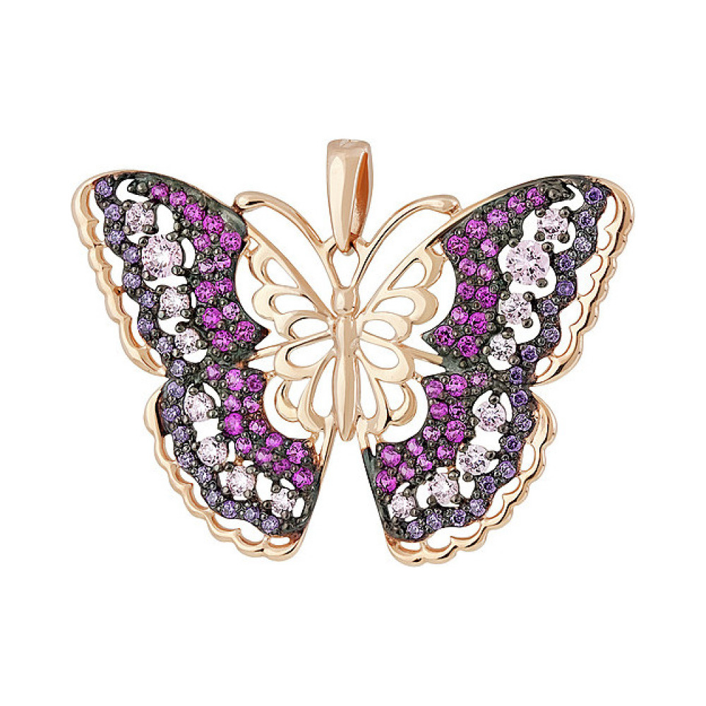 Золотая подвеска с фианитом № 138510