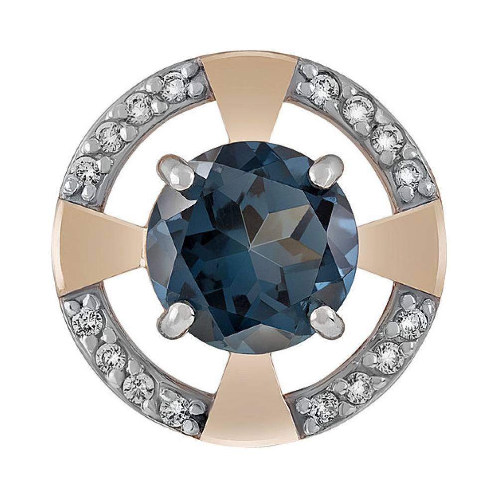 Золотая подвеска с топазом и фианитом № 134895