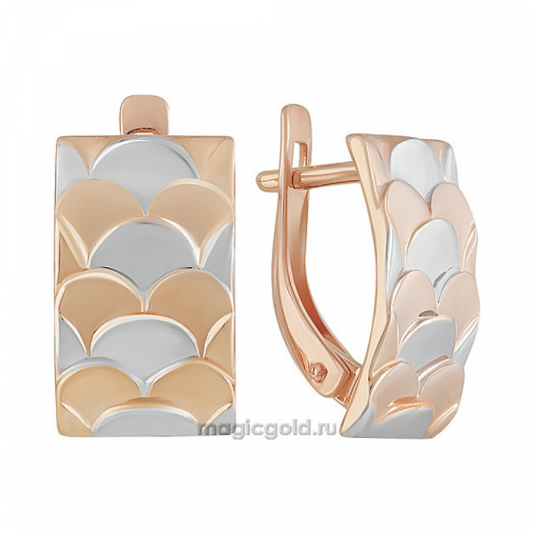 Золотые серьги без камня № 161117