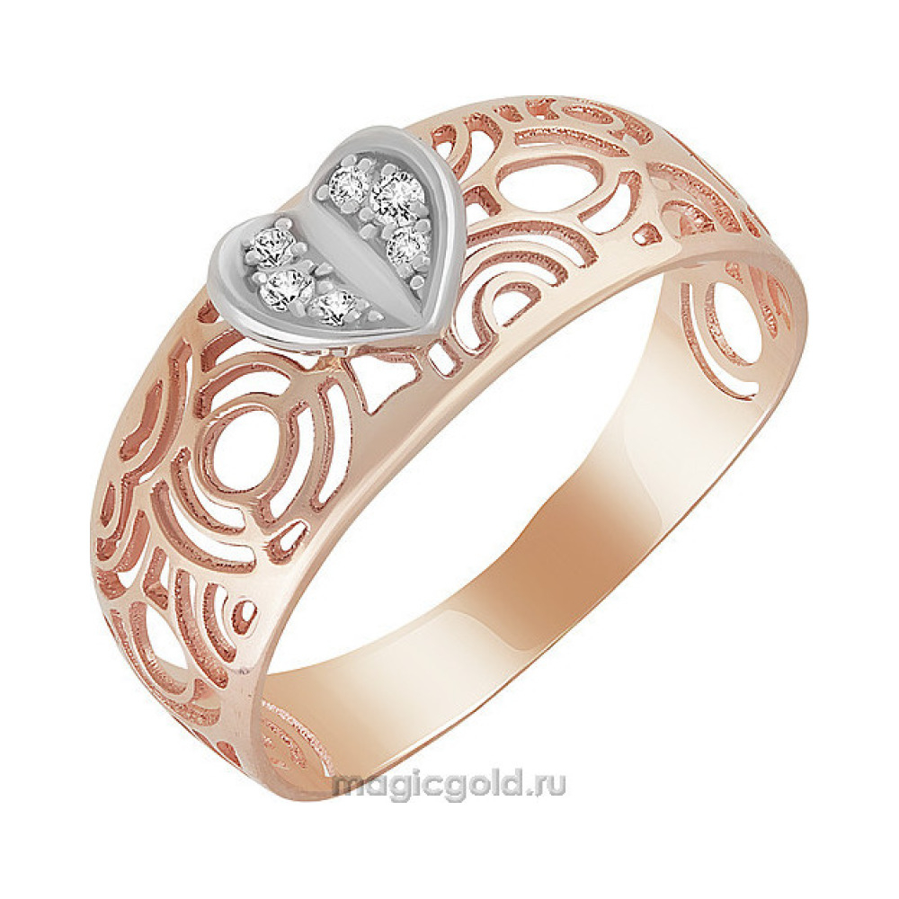 Золотое кольцо с фианитом № 160983