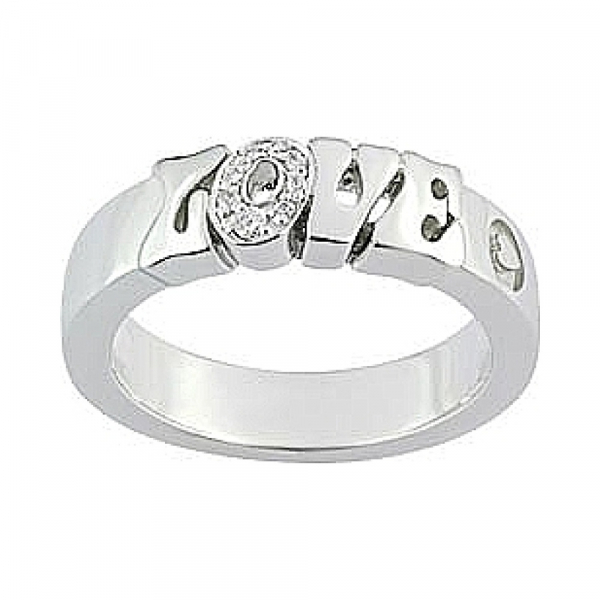 Серебряное кольцо с фианитом № 27249