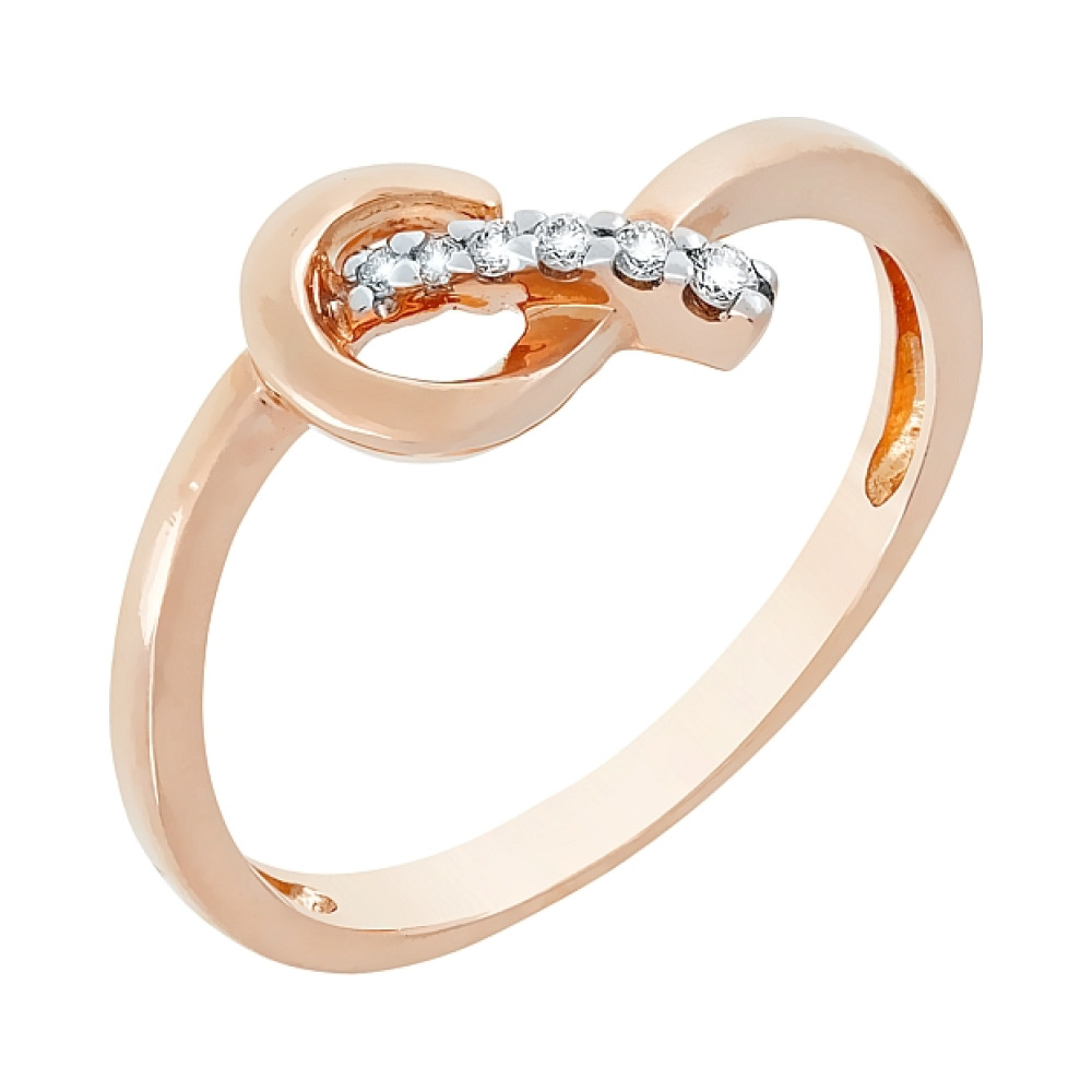 Золотое кольцо с бриллиантом № 81901