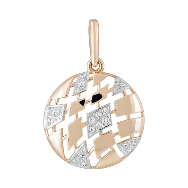 Золотая подвеска с фианитами № 122287
