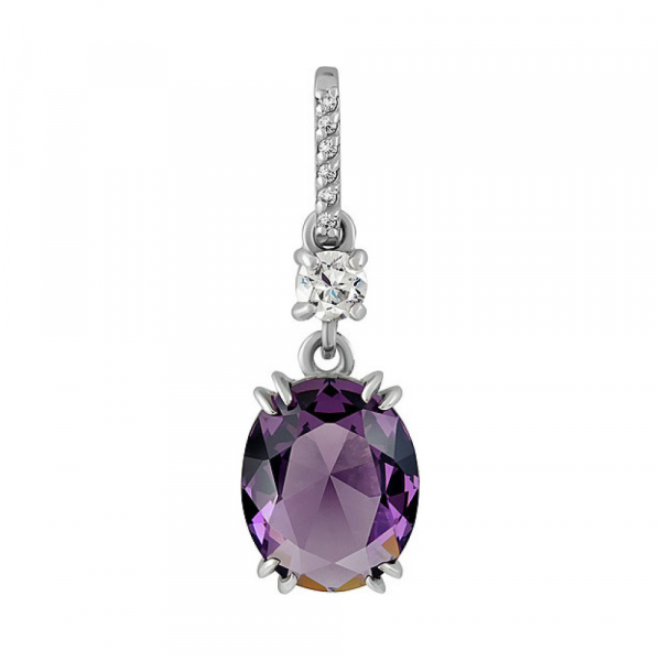 Серебряная подвеска с алпанитом и фианитом № 134004