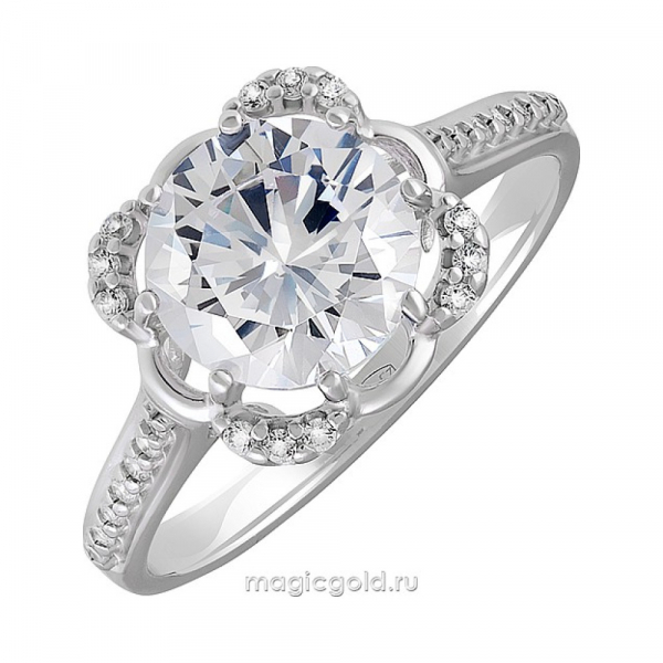 Серебряное кольцо с фианитом № 135820