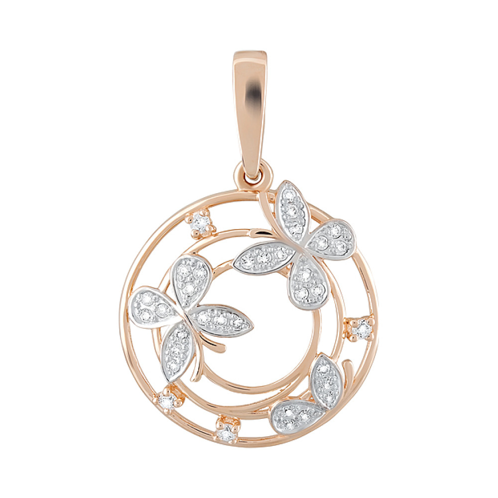 Золотая подвеска с фианитами № 124708