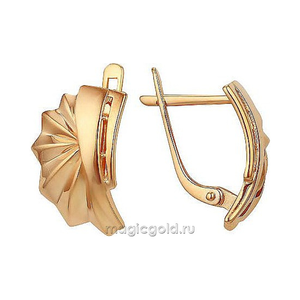 Золотые серьги без камня № 174075