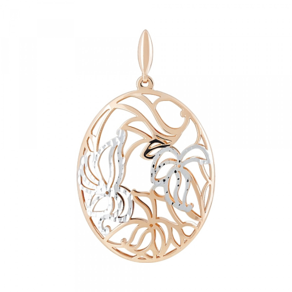 Золотая подвеска без камня с алмазкой № 121987