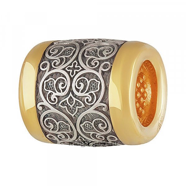 Серебряная подвеска бусина с золотым покрытием № 161058