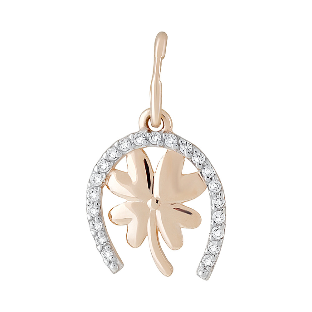 Золотая подвеска с фианитами № 127438