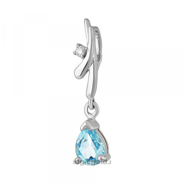 Серебряная подвеска с топазом и фианитом № 136722