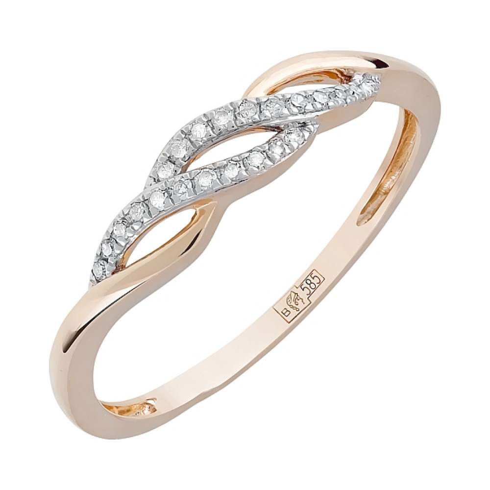 Золотое кольцо с бриллиантом № 120605