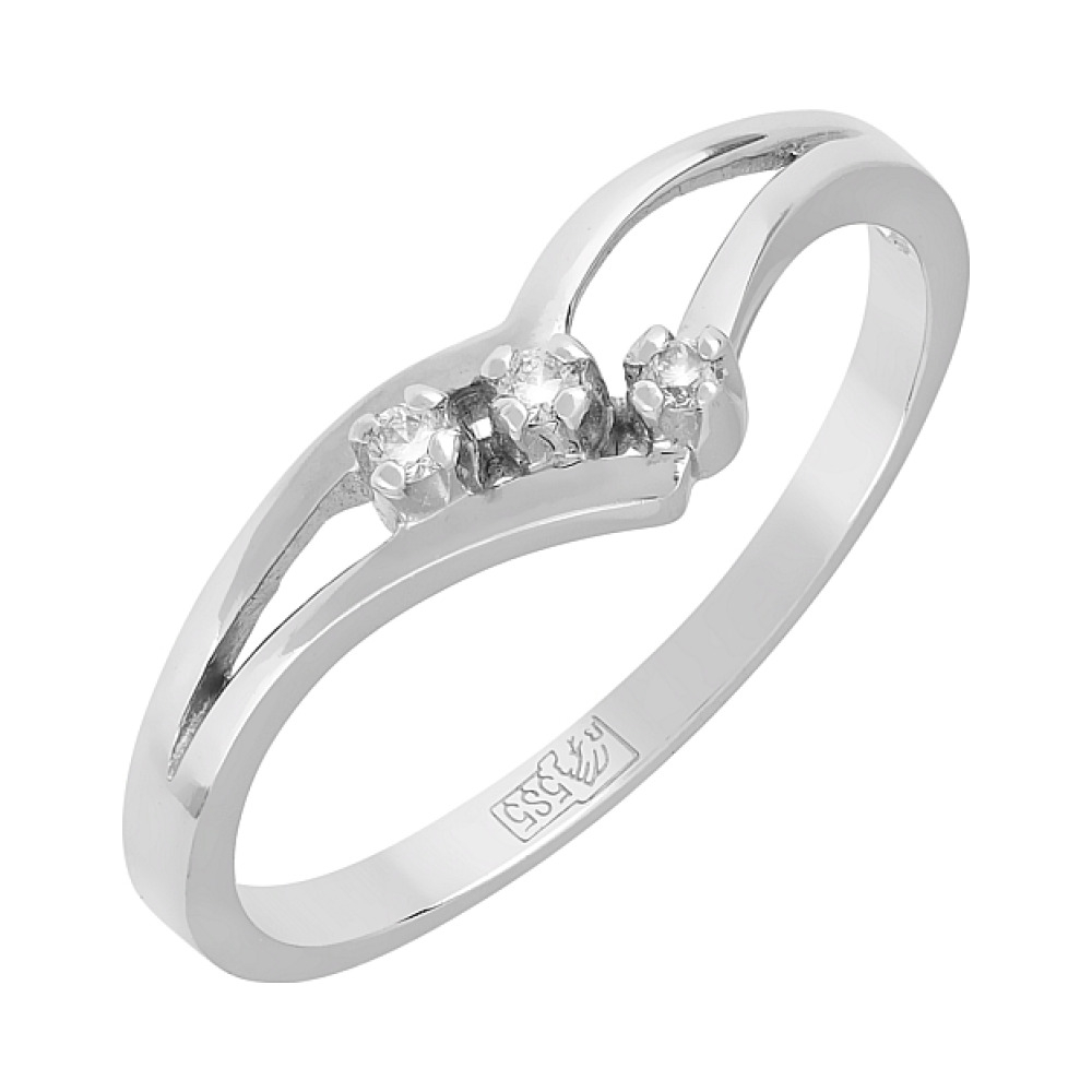 Золотое кольцо с бриллиантом № 72665