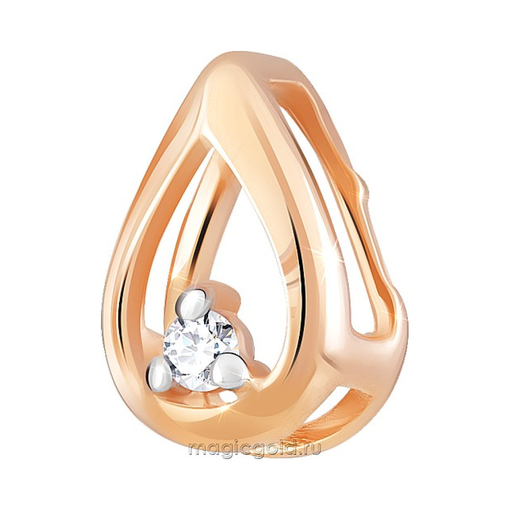 Золотая подвеска с бриллиантом № 166391