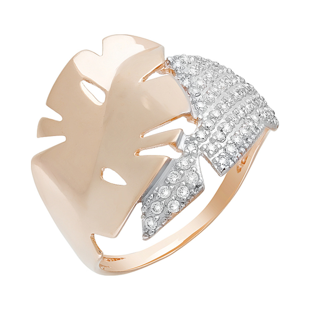 Золотое кольцо с фианитами № 129851