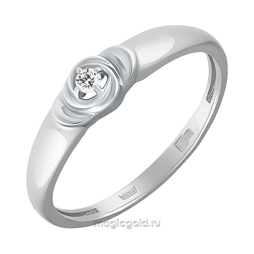 Золотое кольцо с бриллиантом № 164173