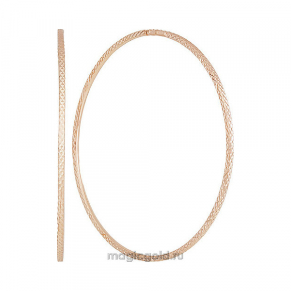 Золотые серьги конго с алмазной гранью № 156041