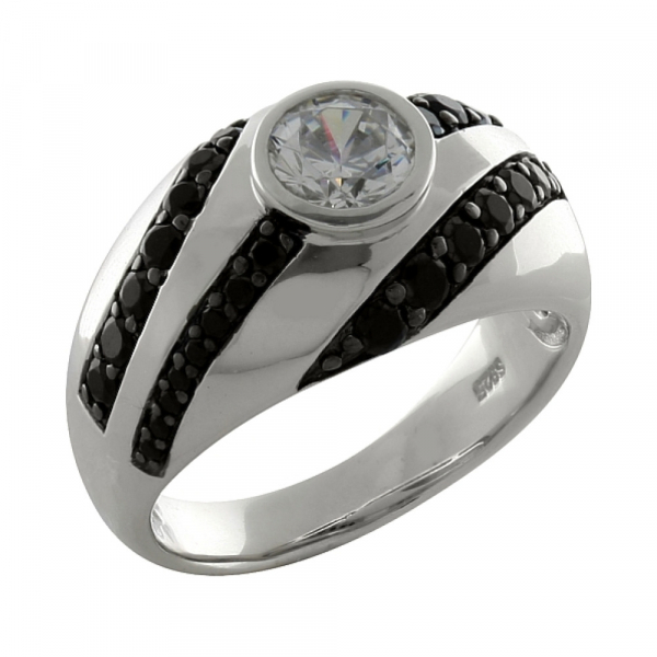 Серебряное кольцо с фианитом № 100230