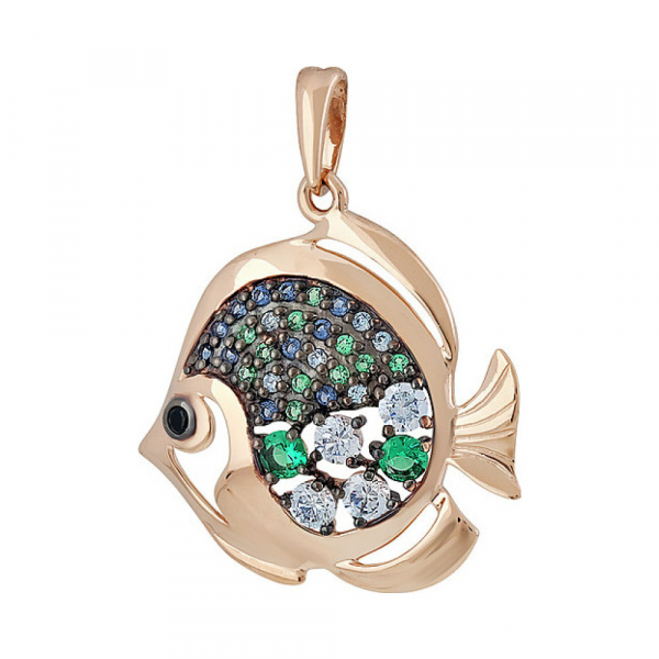 Золотая подвеска с фианитом № 138514