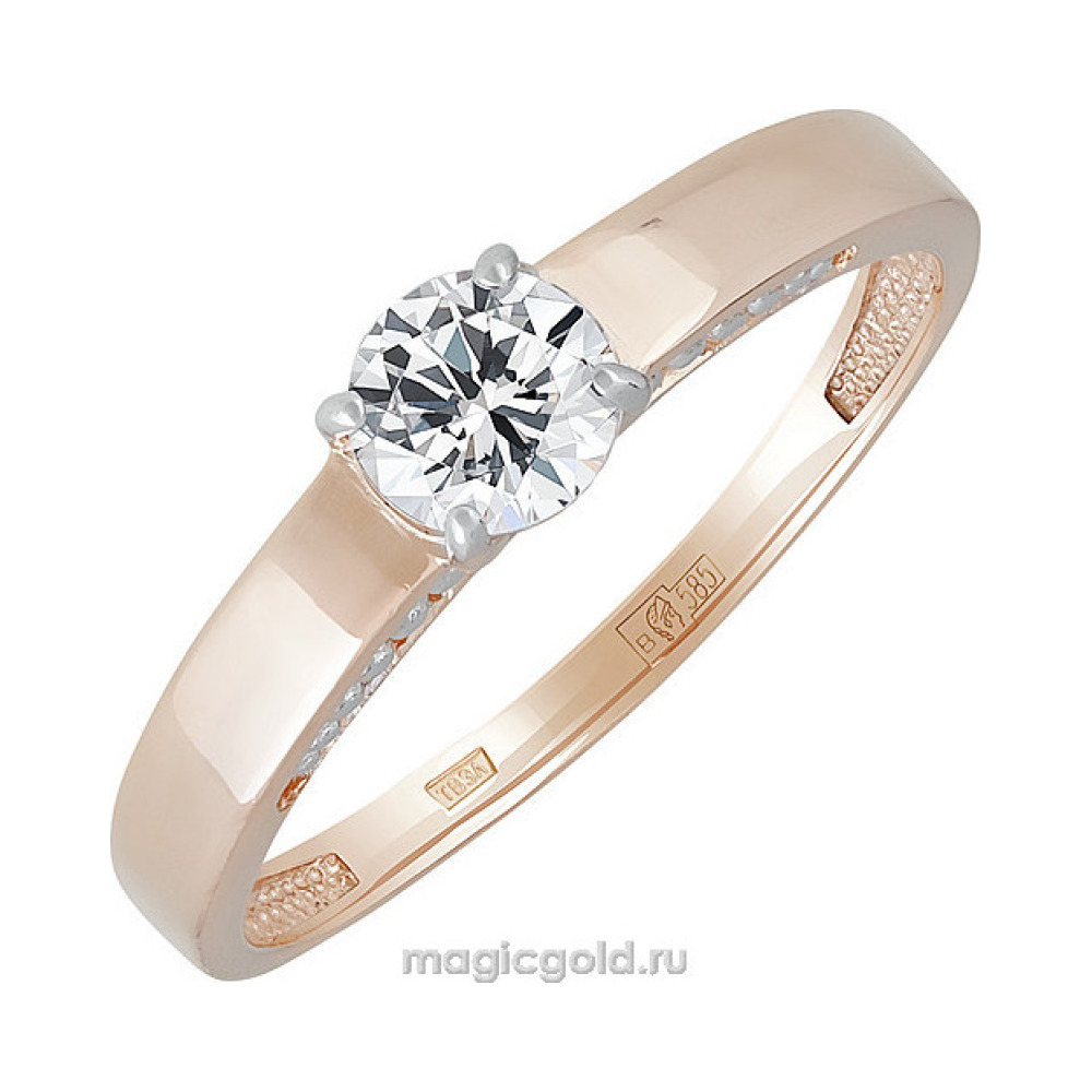 Золотое кольцо с фианитом № 139452