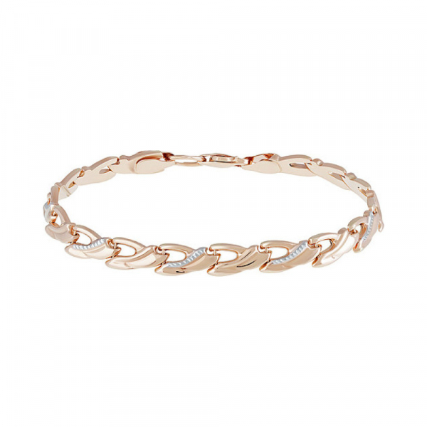 Золотой браслет без камня с алмазкой № 136868