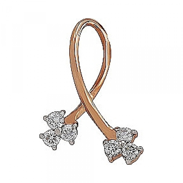 Золотая подвеска с бриллиантом № 75398