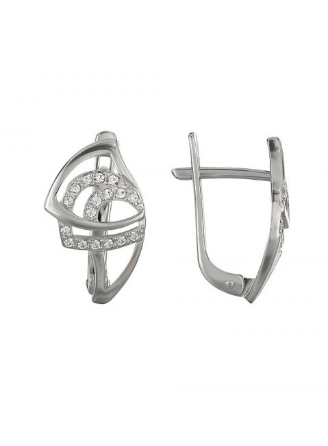 Золотые серьги с фианитом № 98375