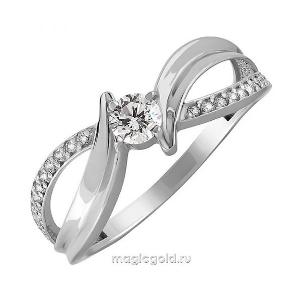 Серебряное кольцо с фианитом № 171357